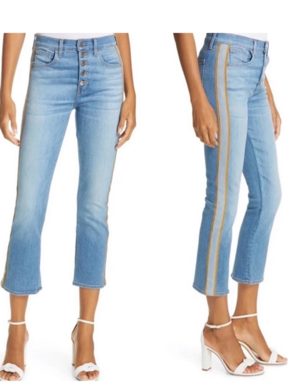 Veronica Beard Carolyn Baby Boot Tuxedo Stripe Jeans 25 NWT $298